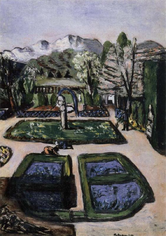 Max Beckmann Garden Landscape in Spring with Mountains